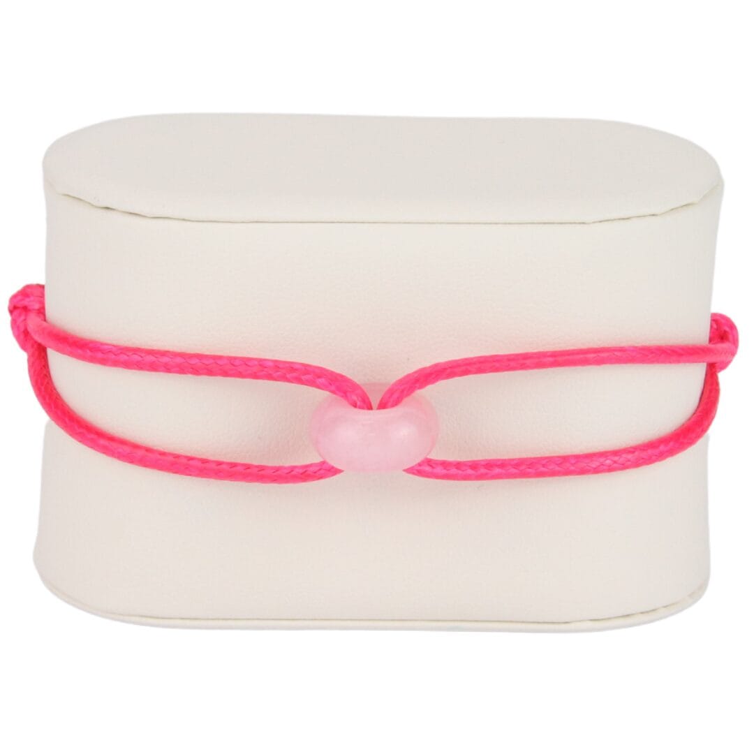 Bracelet Cordon Fuchsia avec Perle Rose
