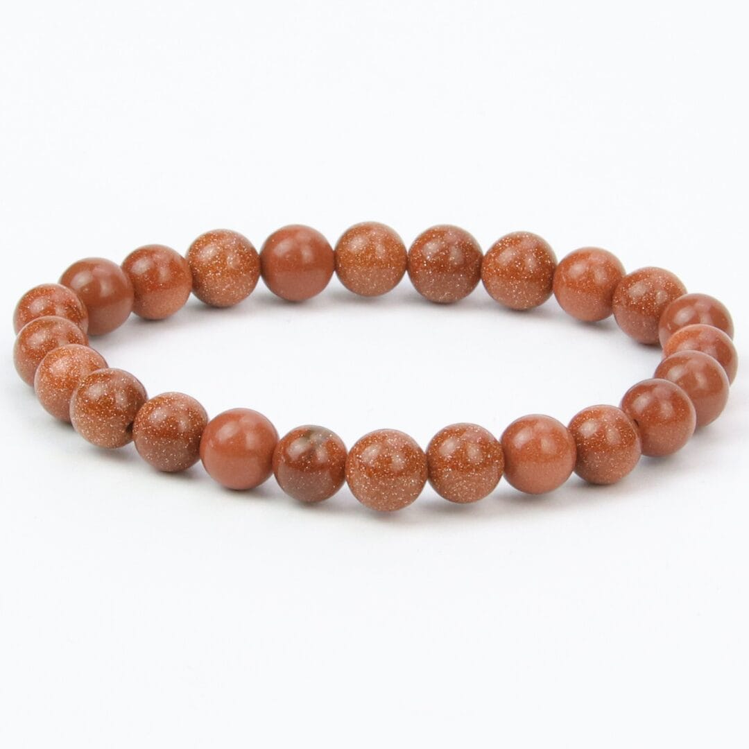 Bracelet en Pierre de Soleil Marron 8mm