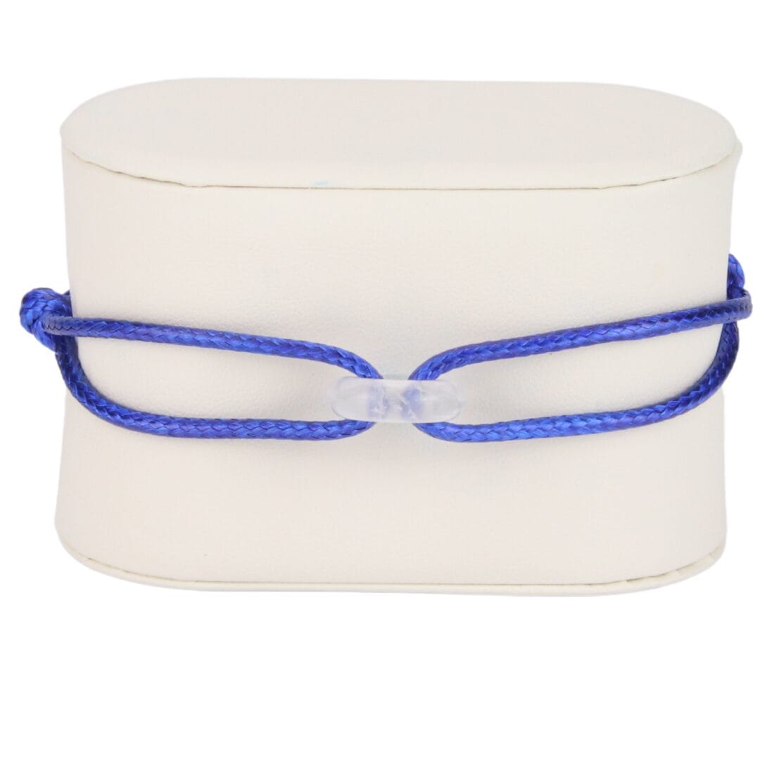 Bracelet Cordon Bleu Roi avec Perle Transparente