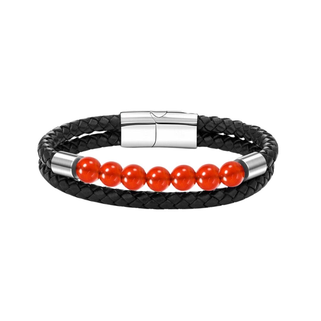 Bracelet Prestige Ambre Cuir Véritable