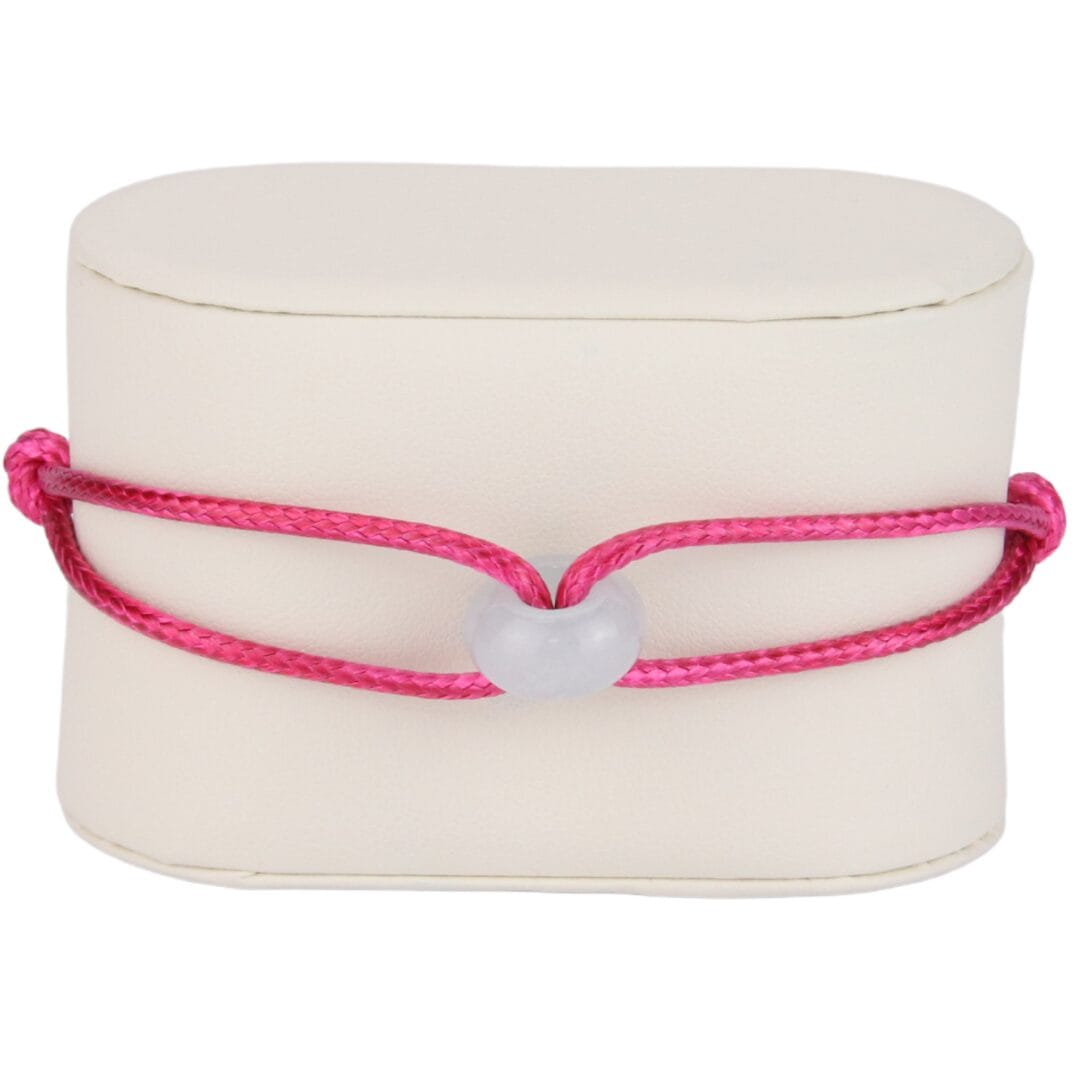 Bracelet Cordon Rose avec Perle Blanche