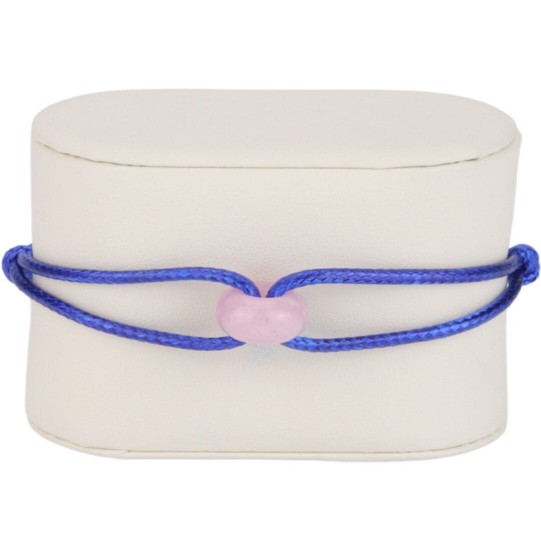 Bracelet Cordon Bleu Électrique avec Anneau Rose