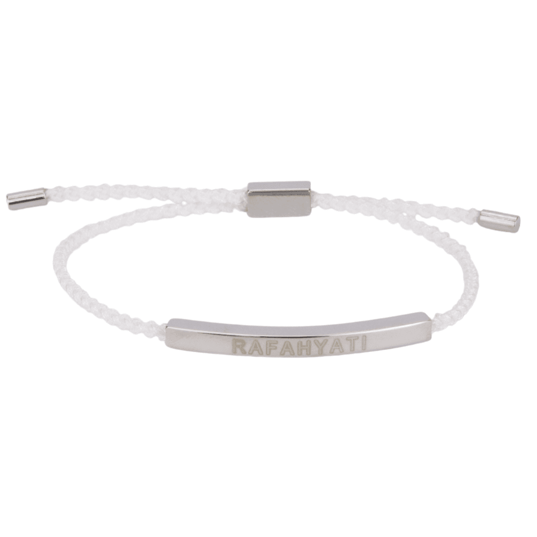 Bracelet Cordon Blanc Tressé