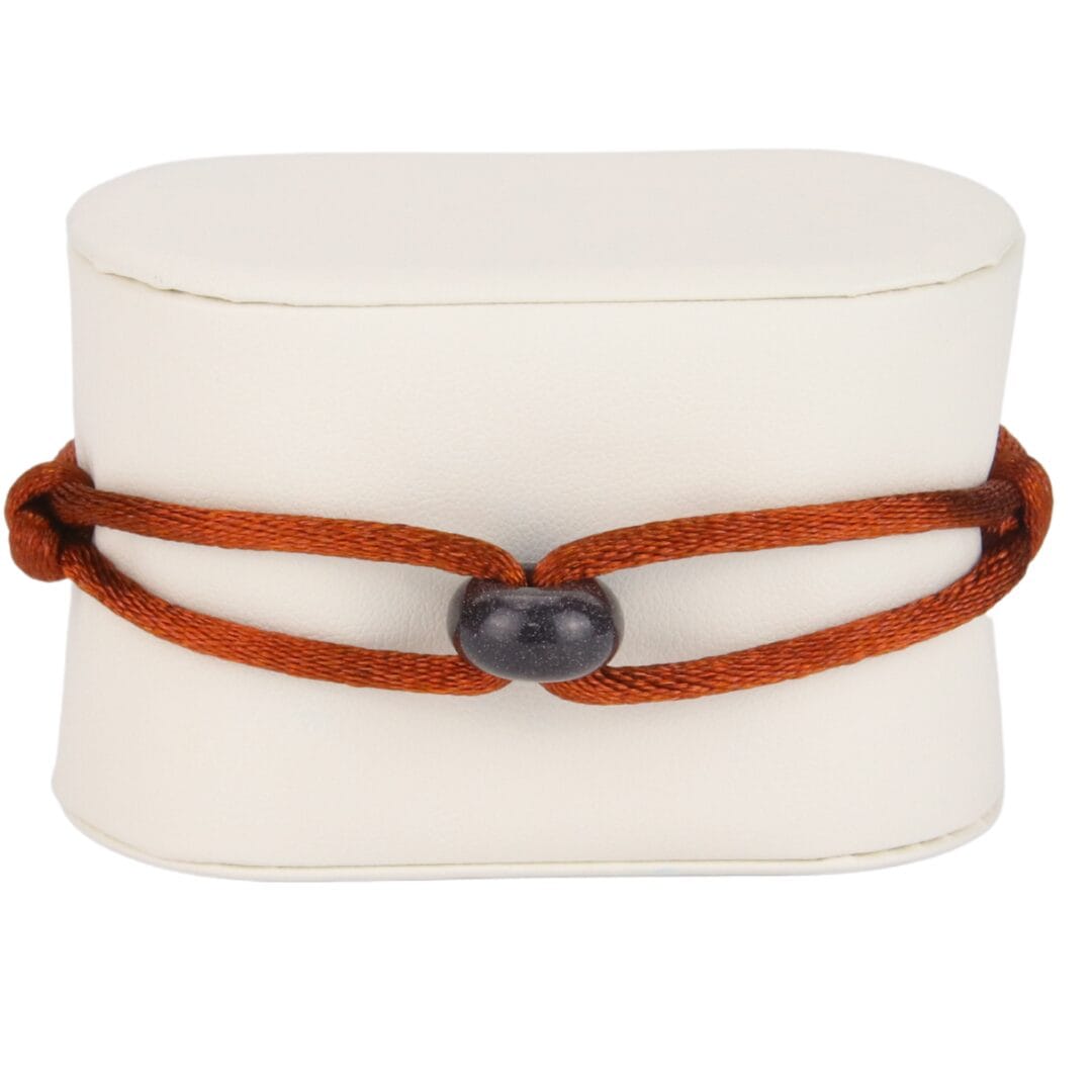 Bracelet Cordon Marron avec Perle en Pierre Naturelle