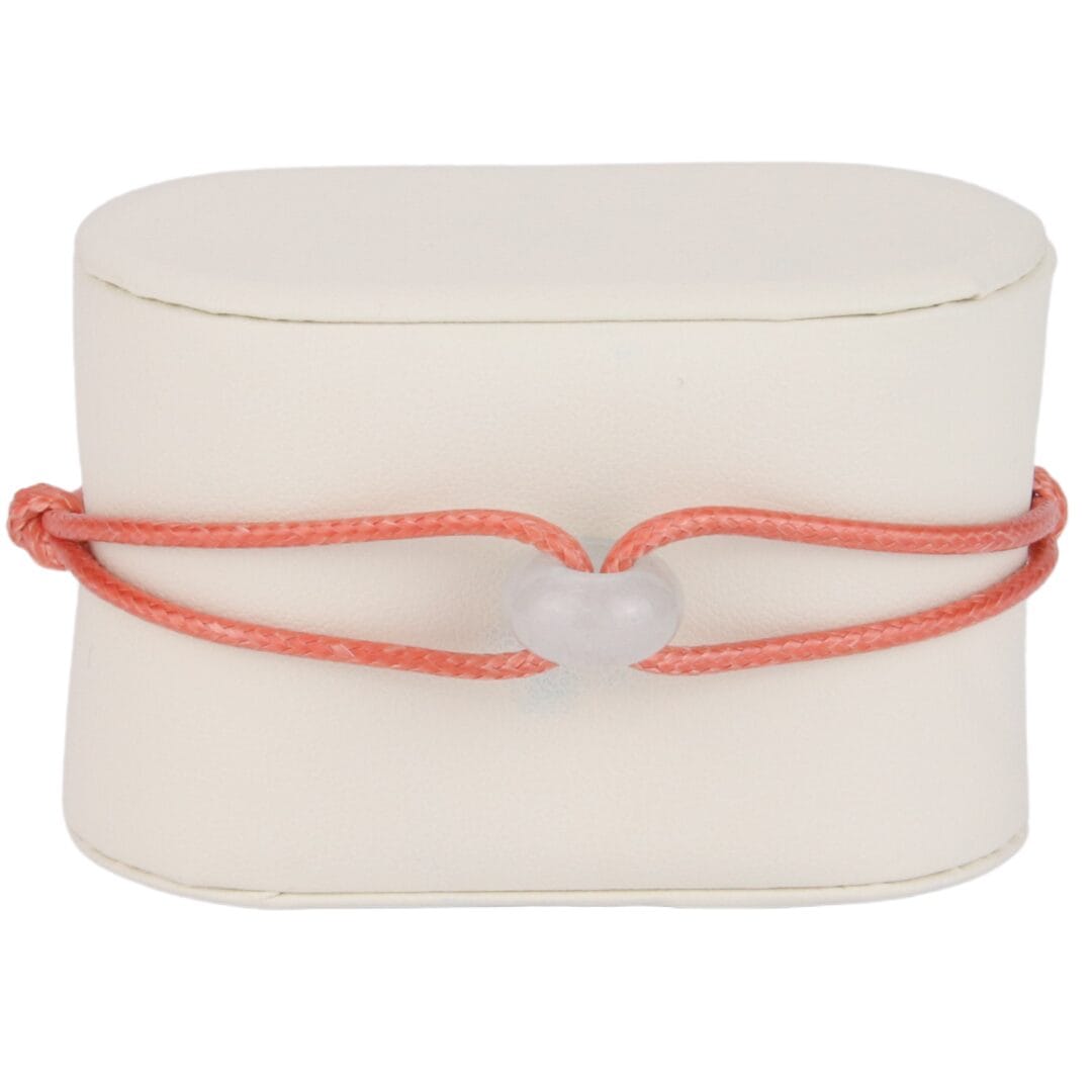 Bracelet Cordon Corail avec Anneau Blanc