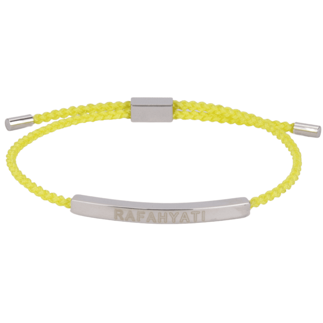 Bracelet Cordon Jaune Tressé