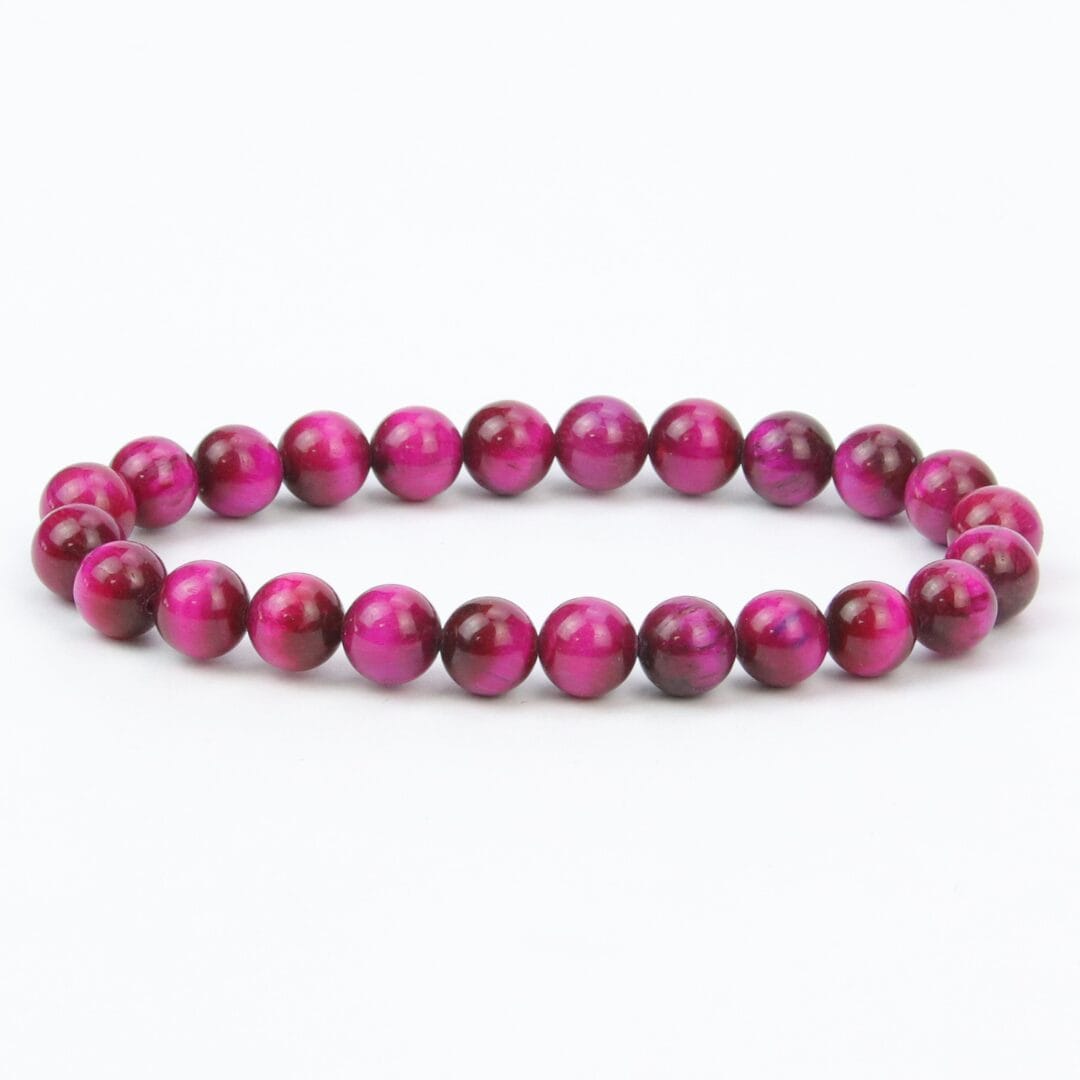 Bracelet en Œil de Tigre Rose 8mm