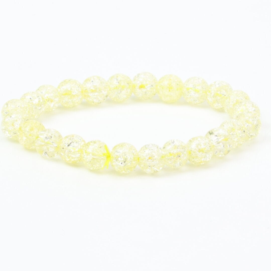 Bracelet en Quartz Craquelé Jaune 8mm