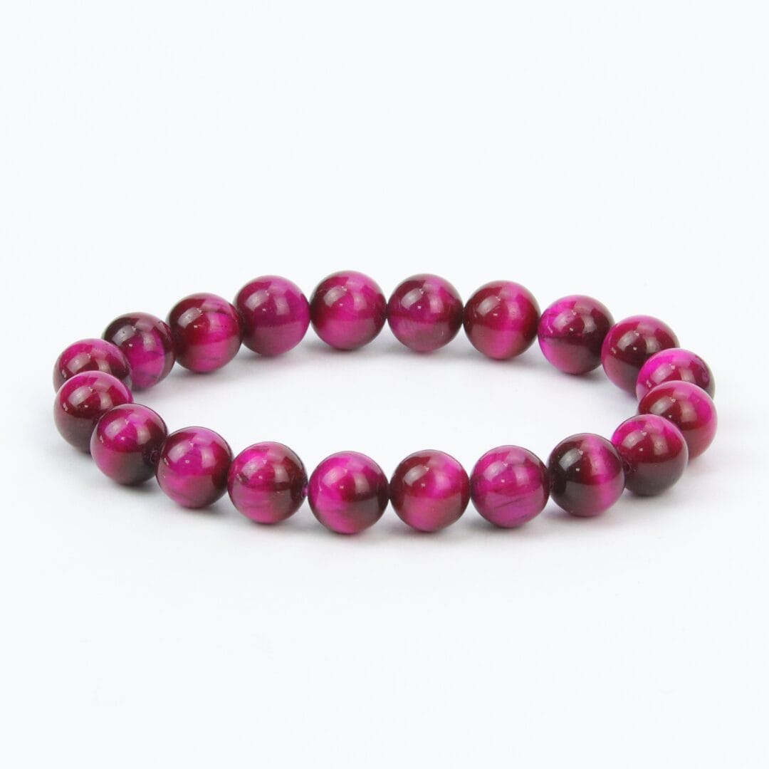 Bracelet en Pierre Œil de Tigre Rose 10mm
