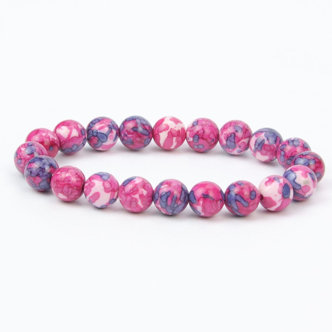 Bracelet en Jaspe Impérial Rose et Violet 10mm