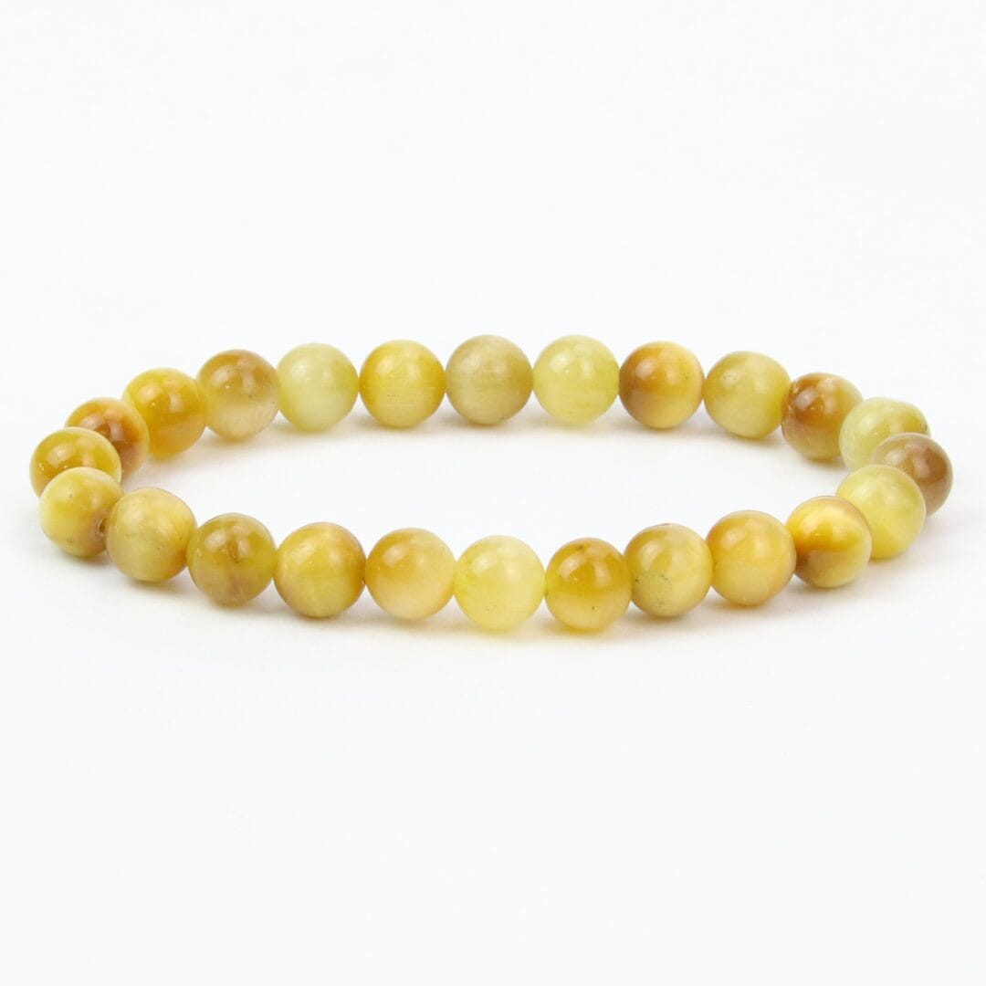 Bracelet en Œil de Tigre Jaune 8mm