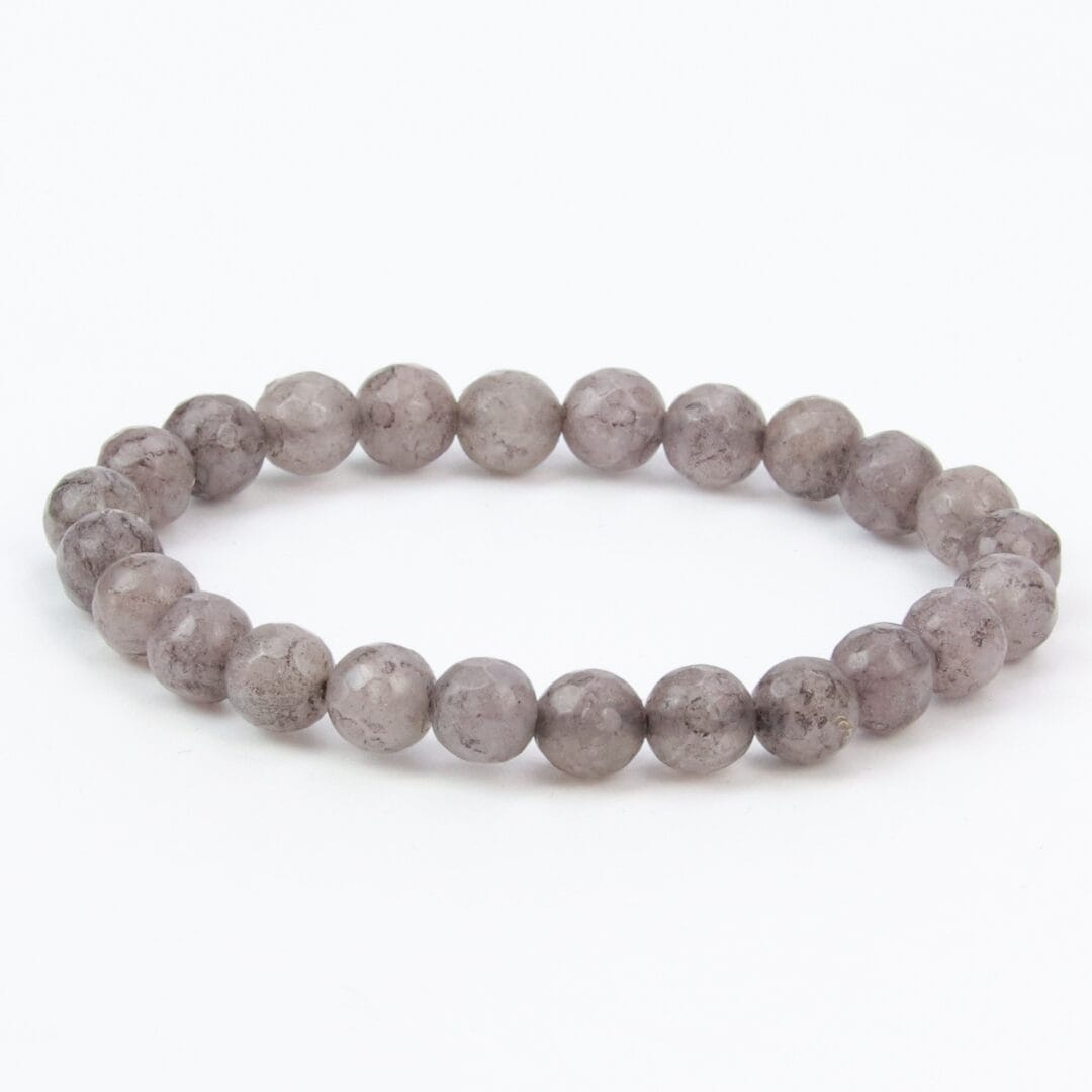 Bracelet en Pierre Naturelle de Quartz Gris 8mm