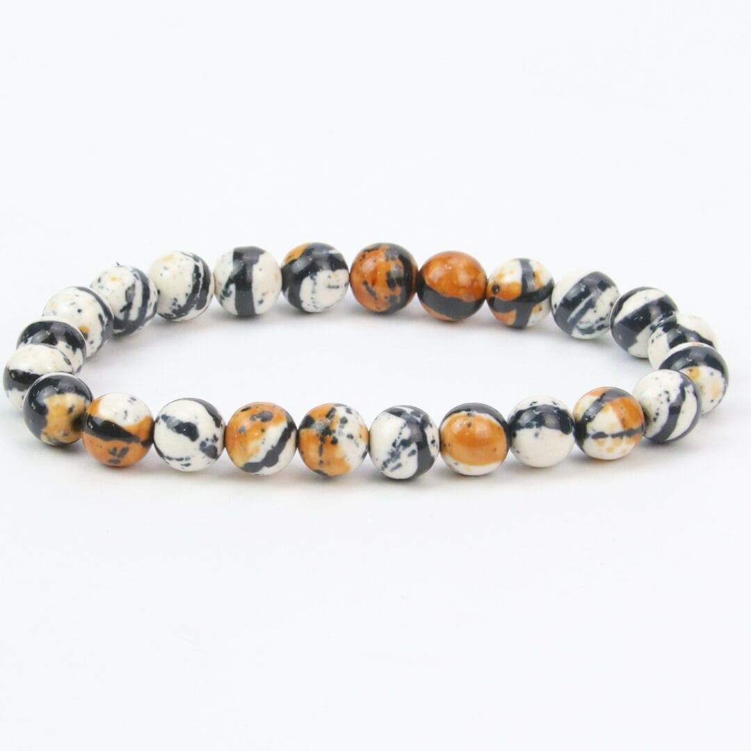 Bracelet en Jaspe Dalmatien 8mm