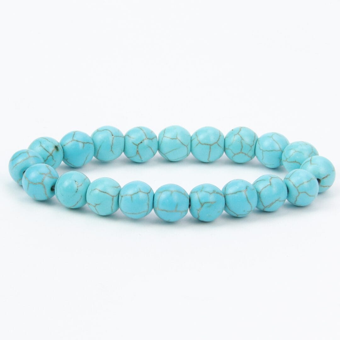 Bracelet en Howlite Turquoise 8mm