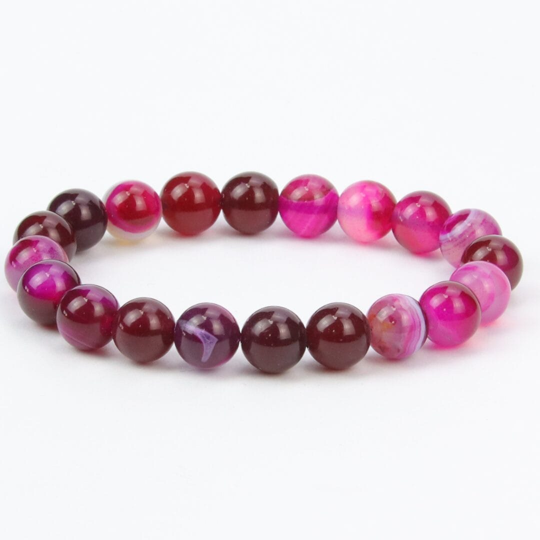 Bracelet en Agate Fuchsia 10mm