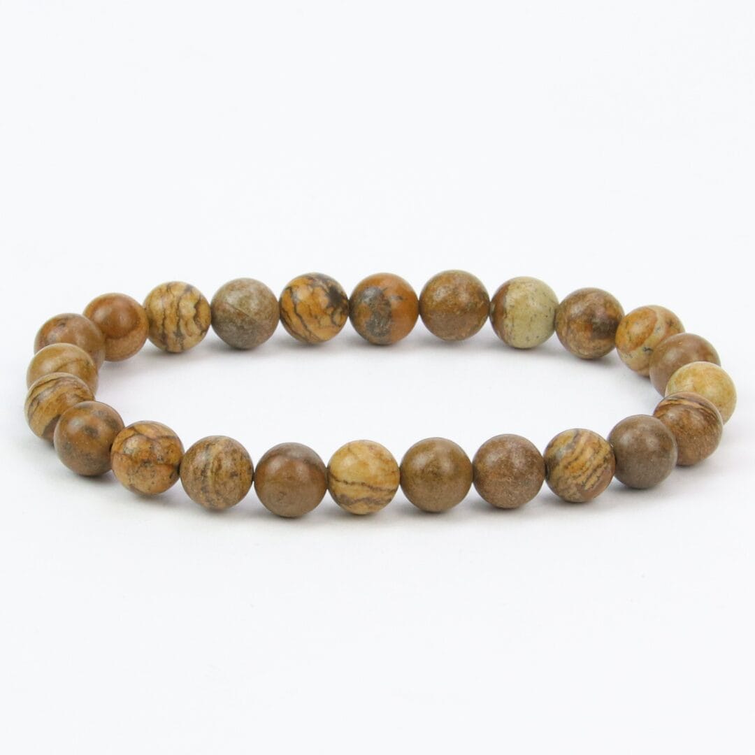 Titre : Bracelet en Pierre Naturelle Jaspe Paysage 8mm