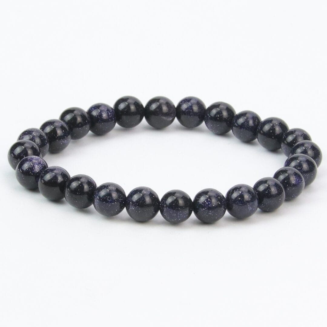 Bracelet en Pierre de Sable noir 8mm